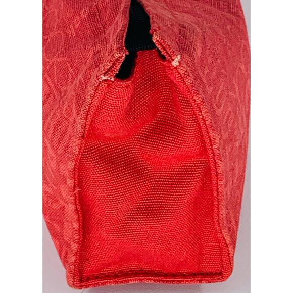 Cosmetic Bag Small Red Zipper Fabric Rock Pencil 8" x 4" Makeup Pouch Clutch - Picture 7 of 10